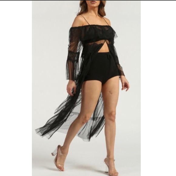 “Isabella” Sheer Maxi Cover Up - Picture 3 of 5